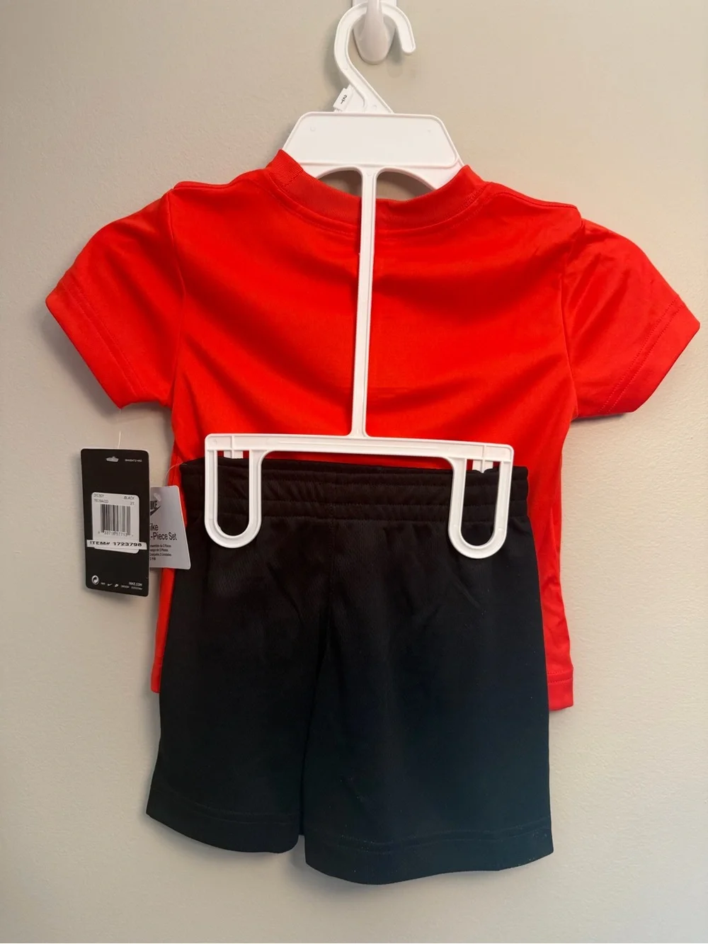Nike Red 'JUST DO IT.' Tee with Black Swoosh Shorts - Kids 2T NWT
